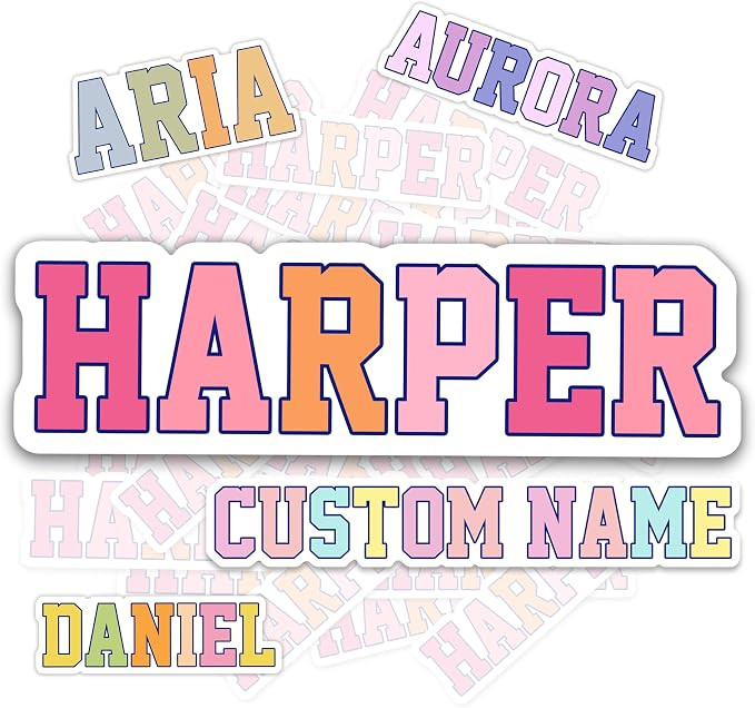Custom Name Cute Stickers - Colorful Waterproof Vinyl Decals for Laptops, Hydro Flasks, Phones, W... | Amazon (US)