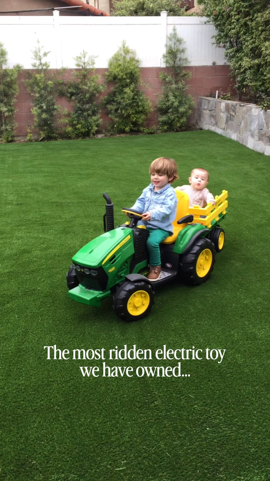 As a mom for boys, I’ve been raising toddlers for 11 years. This by far is one of our most played with toys from ages two to four.  It’s also the cutest fright on tractor for toddlers.

Electric cars for kids | best kids ride on toys | gift ideas for toddlers | gift guide for toddlers

#LTKmomlife #LTKGiftGuide #LTKKids