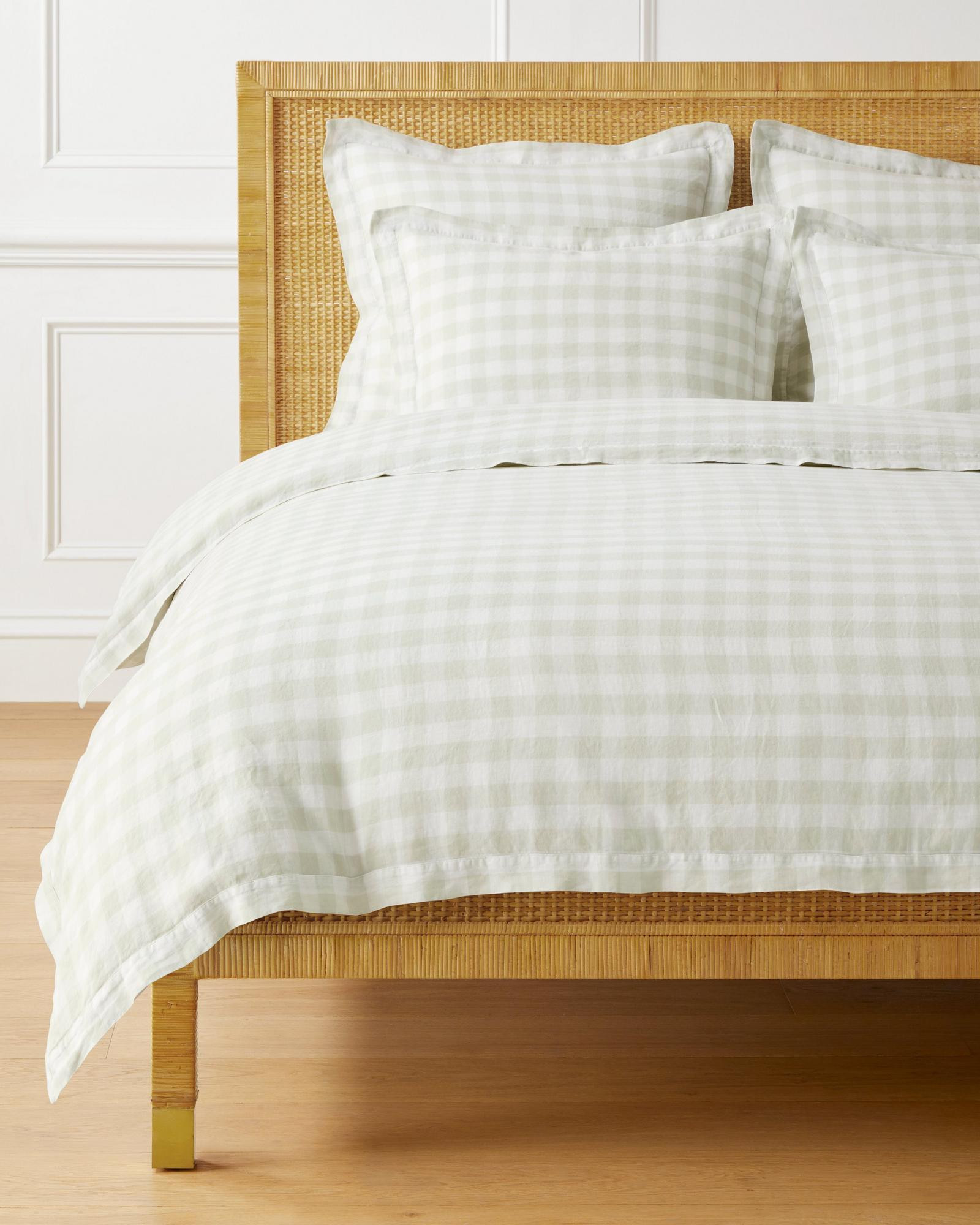 Hyannis Port Gingham Linen Duvet Cover | Serena and Lily