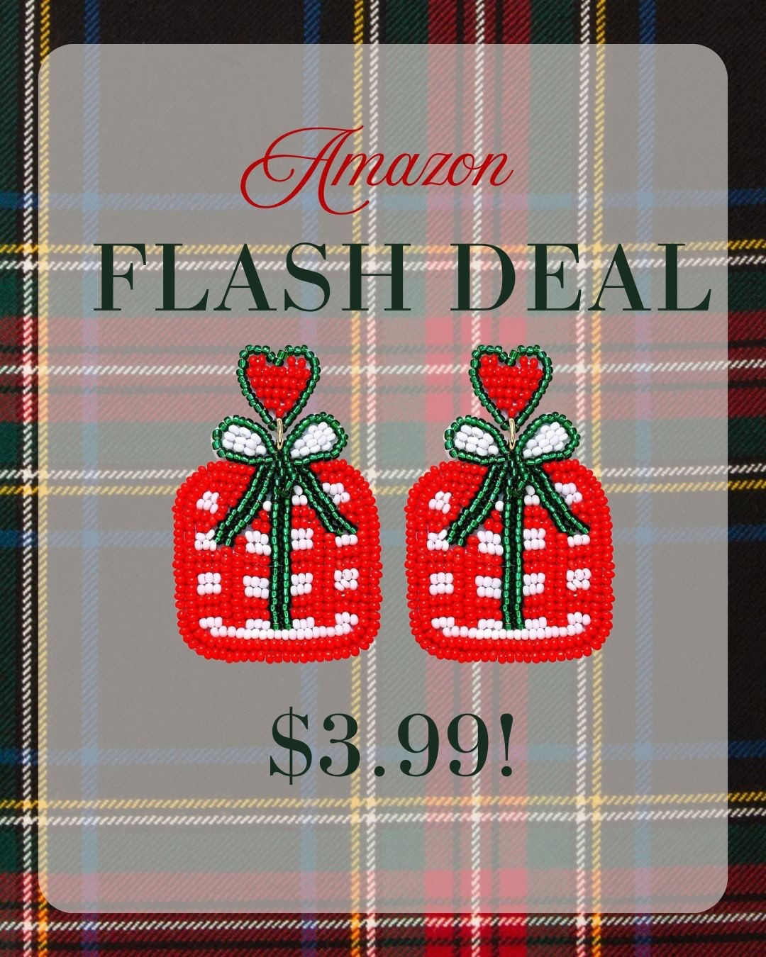Amazon flash deal! 
$3.99! 
HURRY
Holiday Earrings 
Prime 
Christmas Outfit 
accessories 


#LTKSaleAlert #LTKHoliday #LTKGiftGuide
