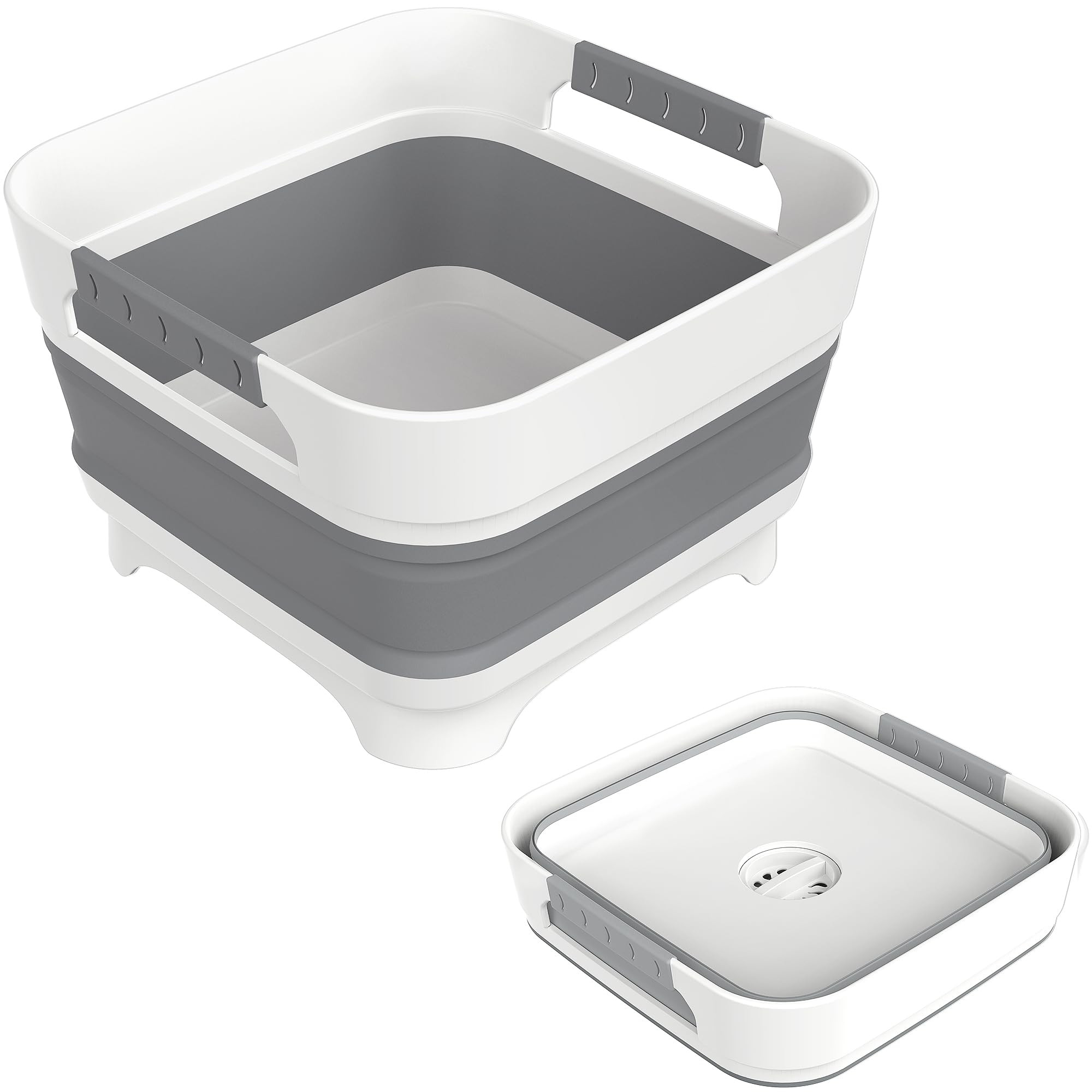 2.4 Gal Collapsbile Wash Basin with Drian Plug,9L Dish Pan for Soaking Baby Bottles,Portable Sink... | Amazon (US)