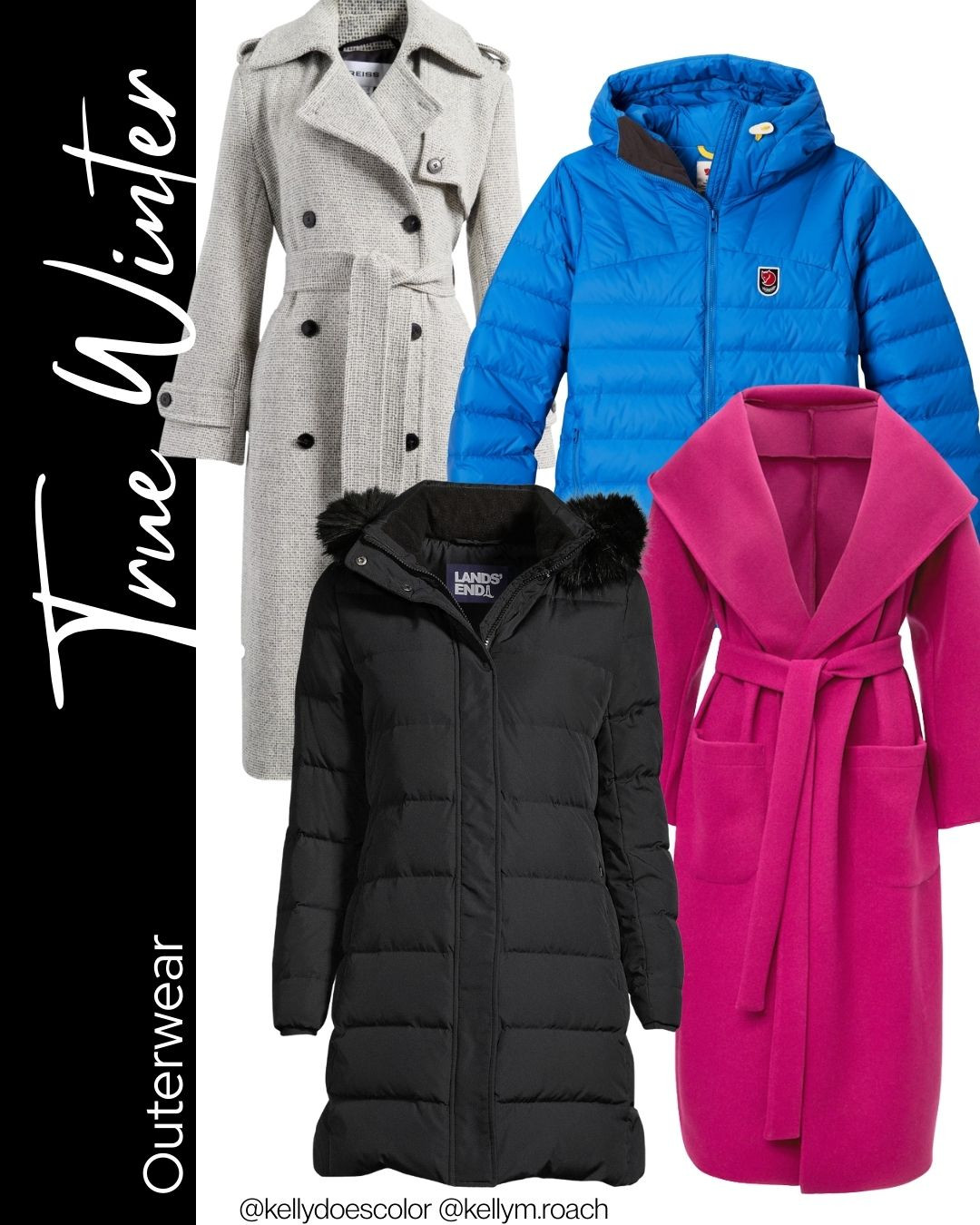 Your fall and winter coats and outerwear don't have to be black (but if you're a True Winter, they can be!) Find a colorful one in your seasonal palette! The Winter palette's colors are cool and vibrant, so have fun! 

 #LTKSeasonal #LTKOver40 #LTKStyleTip