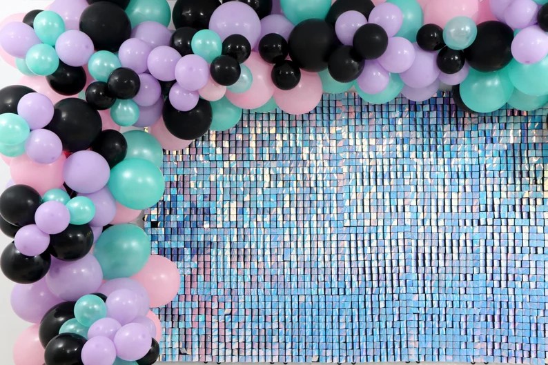 Blue Iridescent Shimmer Wall Panels for Party Decorations, Mermaid, Frozen theme | Etsy (US)