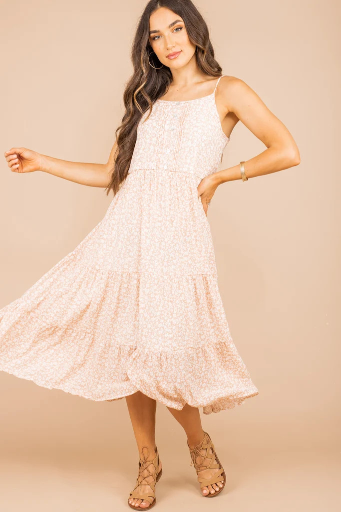 Love In The Air Natural White Midi Dress | The Mint Julep Boutique