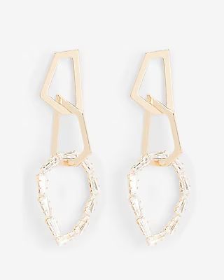 Rhinestone Embellished Interlocking Geometric Drop Earrings | Express