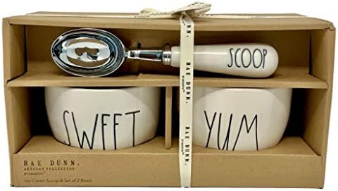 Rae Dunn Artisan Collection by Magenta 3 pc Set Ice Cream Scoop and Bowls Sweet and Yum | Amazon (US)
