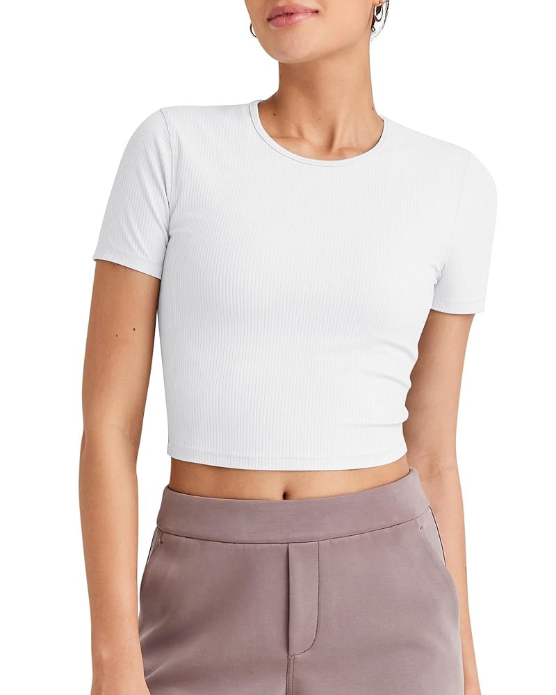 G4Free Workout Shirts Women Slim Fit Athletic Gym Work Out Tops Crop Short Sleeve Basic Yoga Tshi... | Amazon (US)