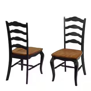 HOMESTYLES French Countryside Rubbed Black Oak Dining Chair (Set of 2) 5519-802 - The Home Depot | The Home Depot