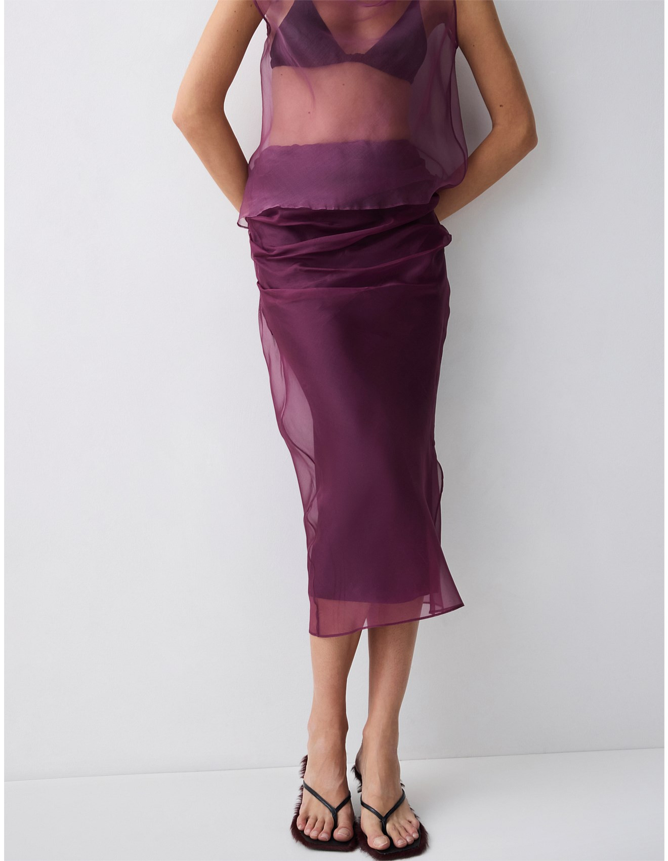 PLUM ORGANZA EMULATE SKIRT | David Jones (Australia & New Zealand)