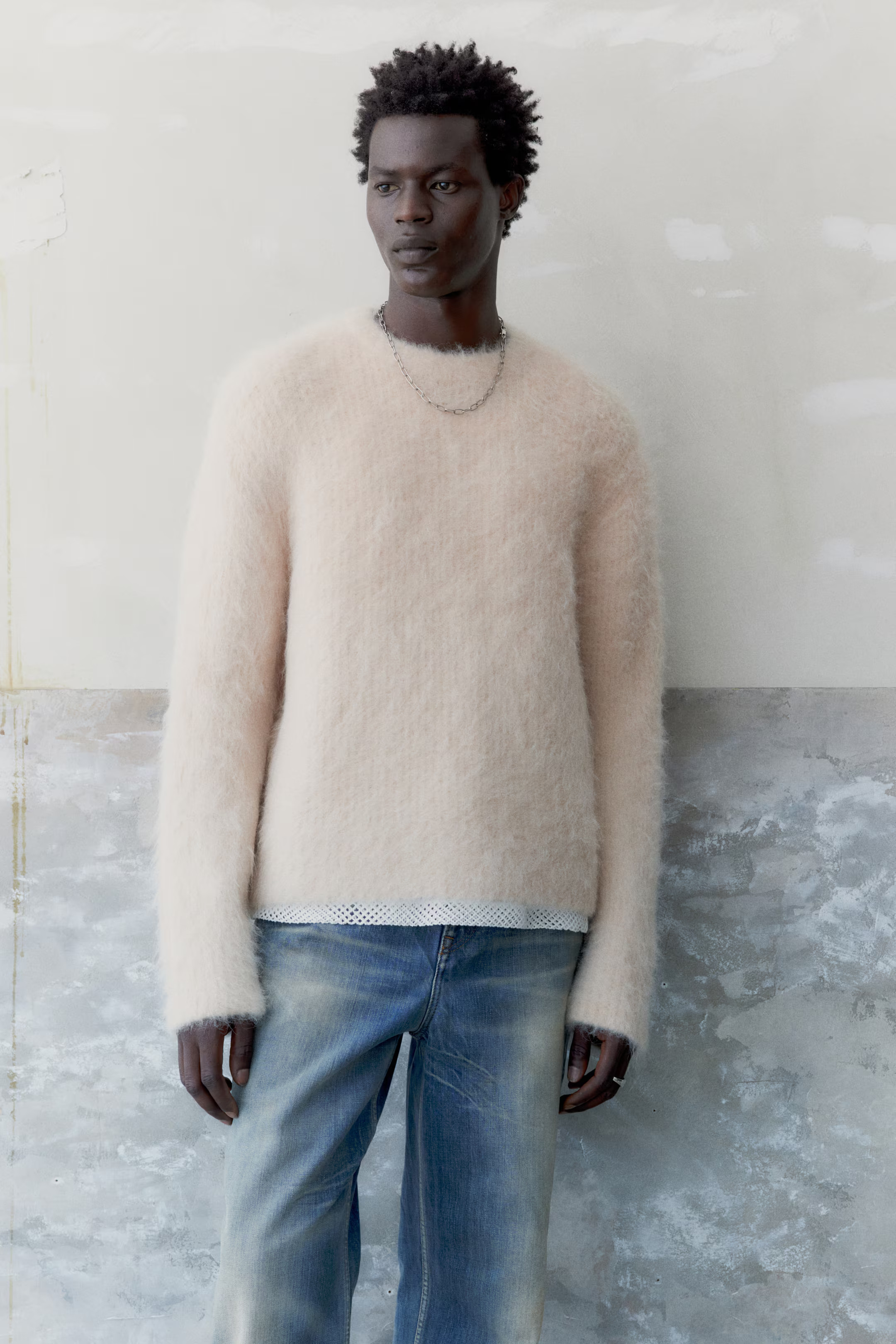 Alpaca-Blend Boxy Sweater - Light beige - Men | H&M US | H&M (US + CA)