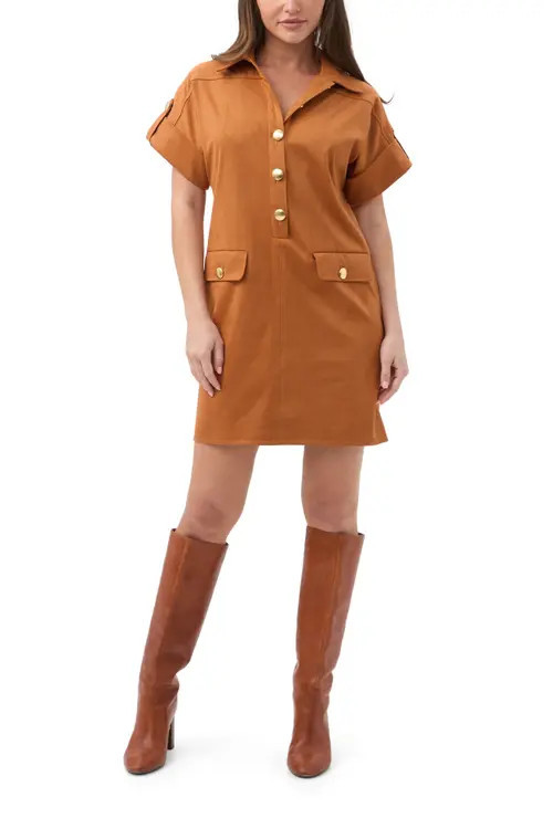 Trina Turk Sequoia Faux Suede Dress in Amber at Nordstrom, Size 0 | Nordstrom