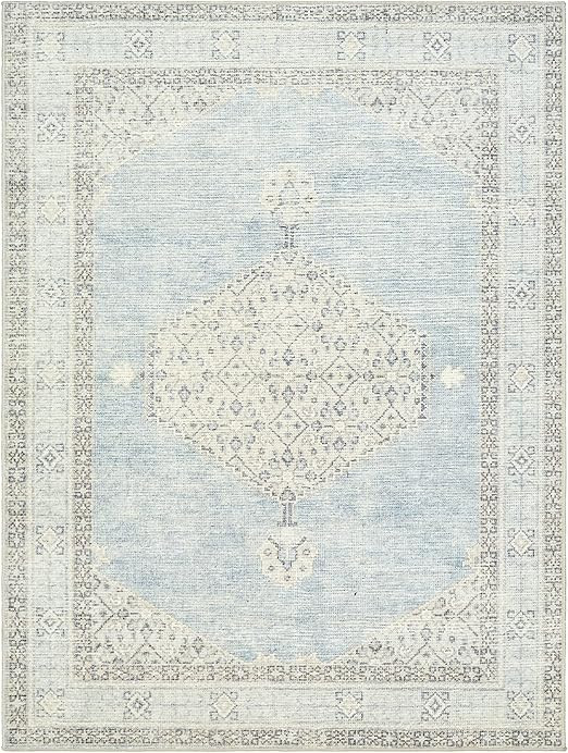 Becki Owens x Surya Lila Medallion Area Rug, 6'7" x 9', Denim | Amazon (US)