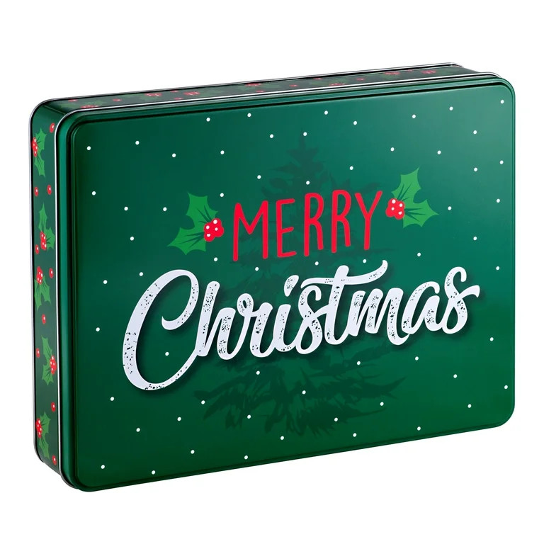 Holiday Time Large Rectangular Tin Box, Red, 1 Count, Party Favor | Walmart (US)