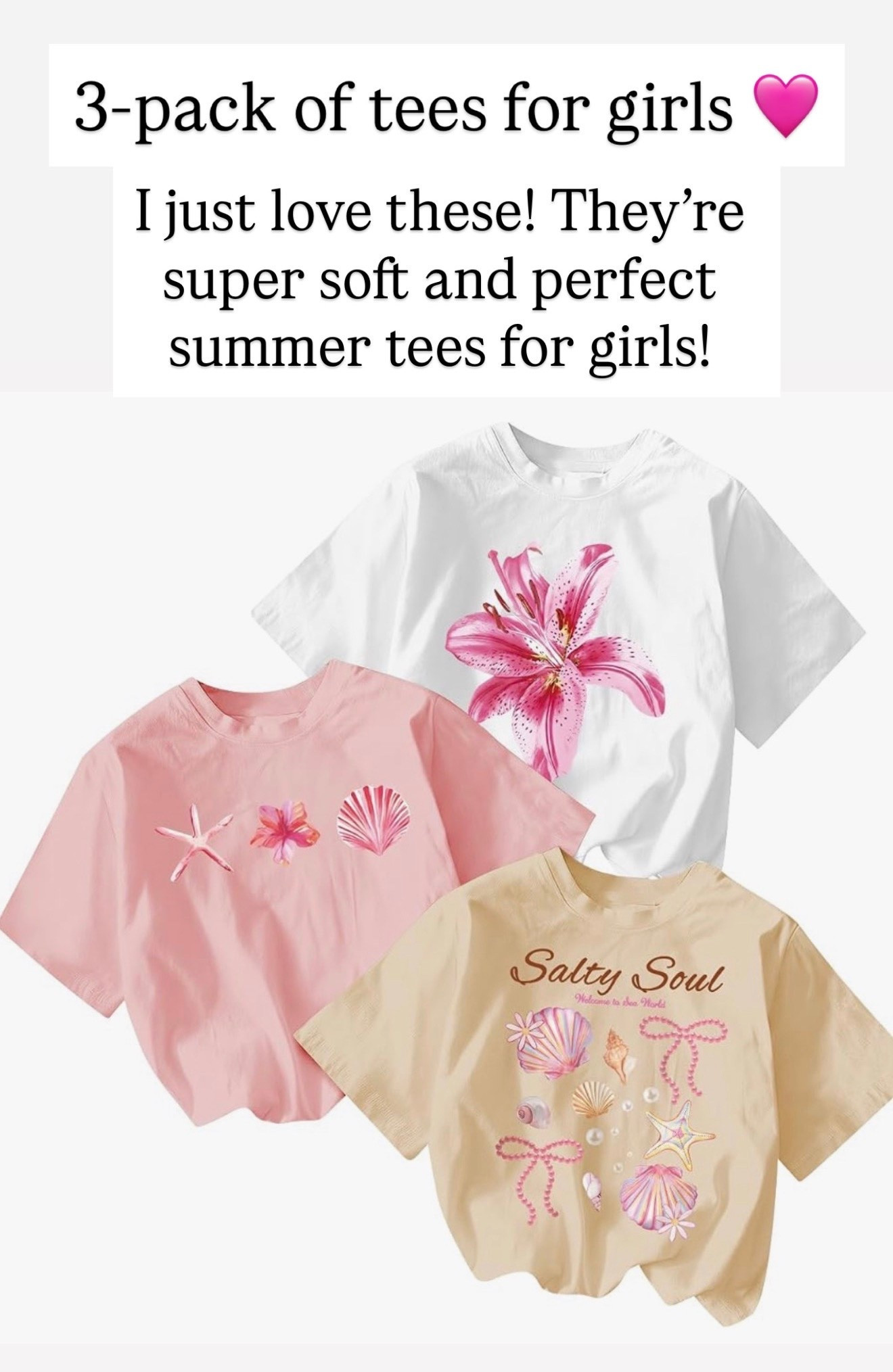 3-pack of tees for girls

#LTKKids
