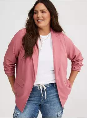 Studio Crepe Notch-Collar Blazer | Torrid (US & Canada)