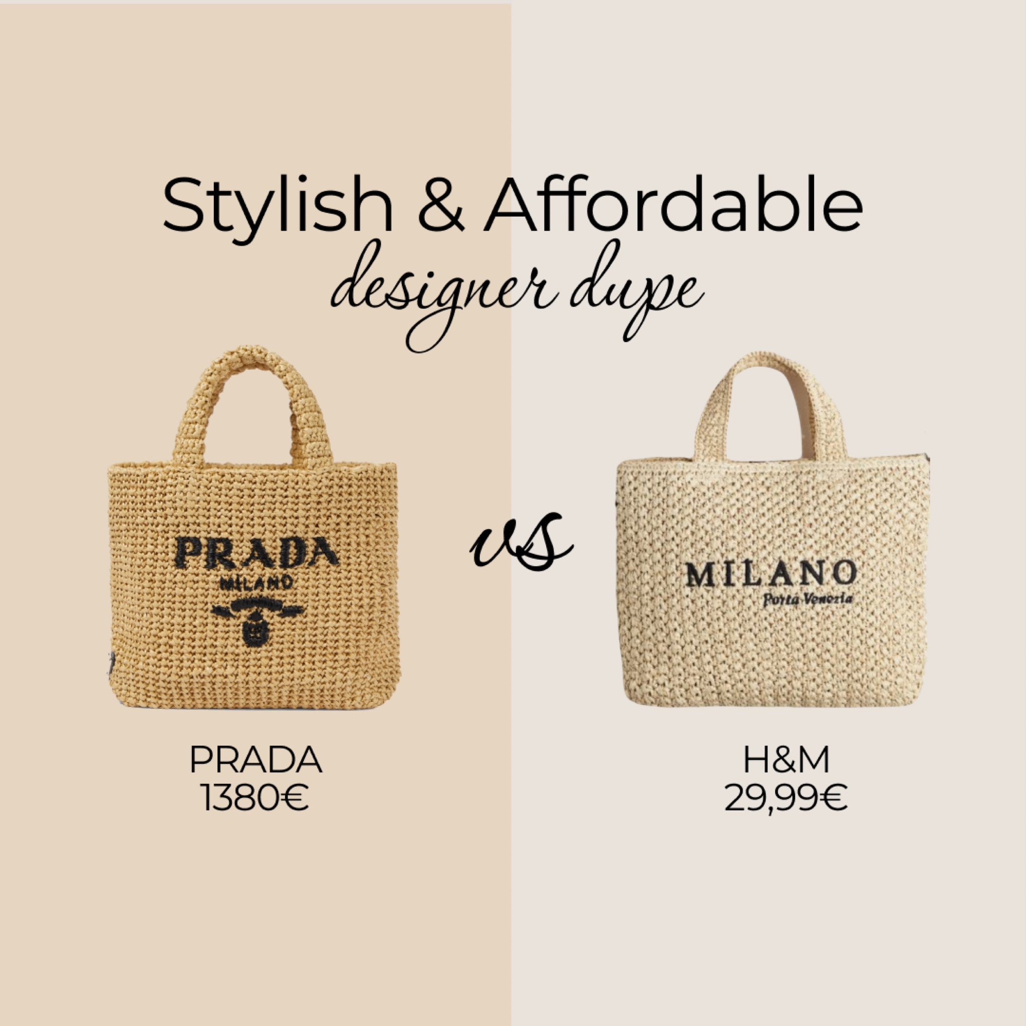 Dupe or not? The best dupe of the moment 🖤 Raffia crossbody bag. Prada Milano Bag vs H&M Milano bag. 

#LTKstyletip #LTKbag #LTKsummer