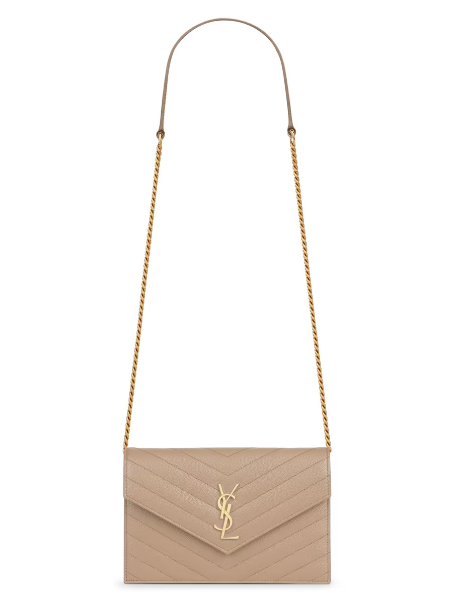 Saint Laurent Cassandre Matelass Envelope Chain Wallet | Saks Fifth Avenue