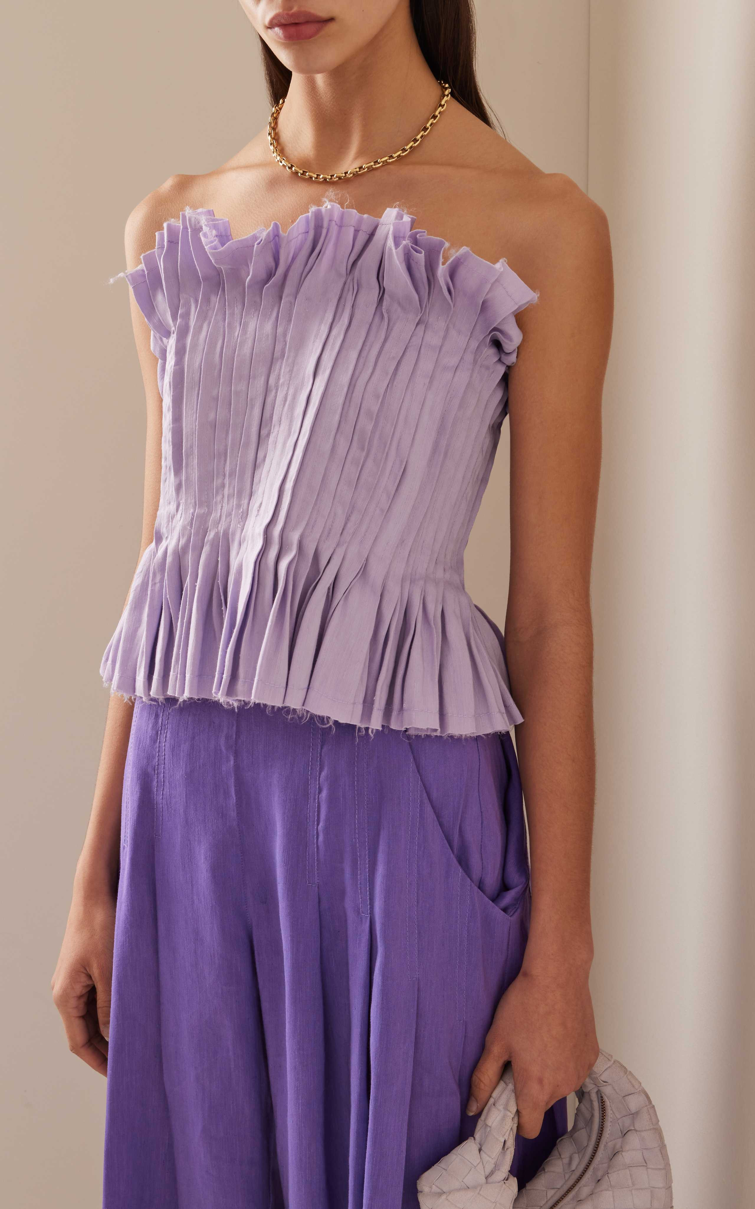 Horizon Pintucked Linen-Blend Corset Top | Moda Operandi (Global)