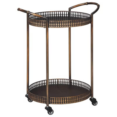 Clarkburn Bar Cart Bronze Finish - Signature Design by Ashley | Target