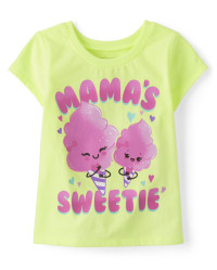 Baby And Toddler Girls Cotton Candy Graphic Tee - s/d lime zest | The Children's Place
