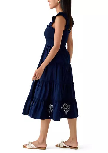 Women's Sleeveless Embroidered Smocked Midi Dress | Belk
