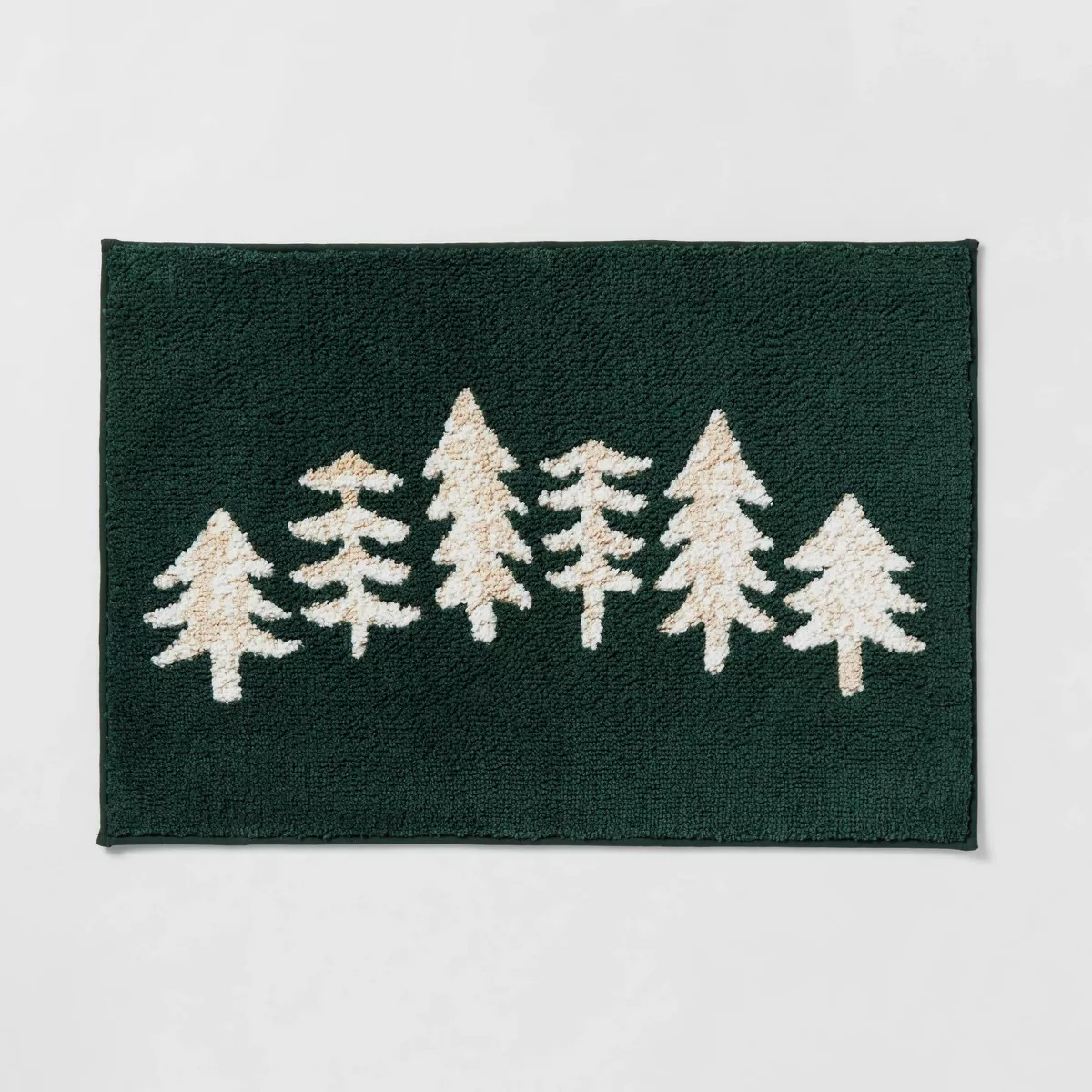 20"x30" Pine Trees Christmas Bath Rug Dark Green - Threshold™ | Target