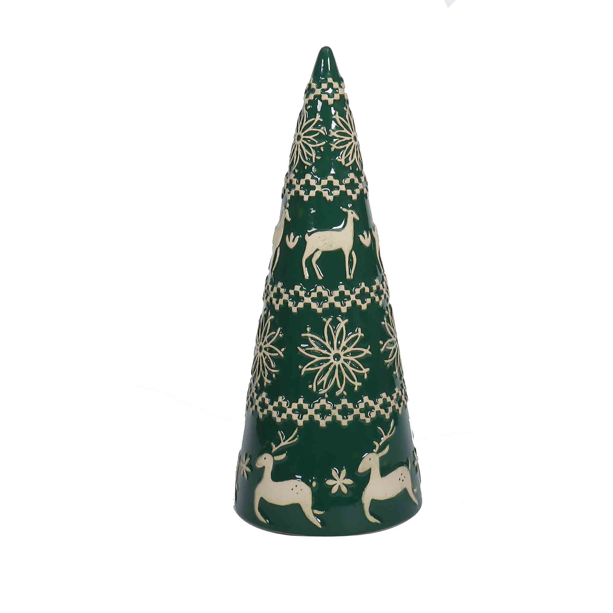Holiday Time Green Cone Tree Christmas Tabletop Decoration, 12 inch | Walmart (US)