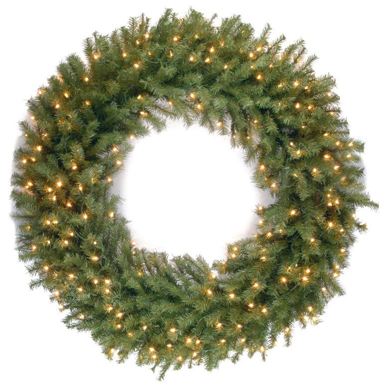 Pre-Lit Norwood Fir Battery Operated Artificial Christmas Wreath - 48-Inch, Warm White Lights - W... | Walmart (US)
