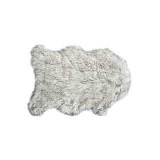 Faux Sheepskin Rug - GORDON (2' x 3' - Gradient/Grey) | Bed Bath & Beyond