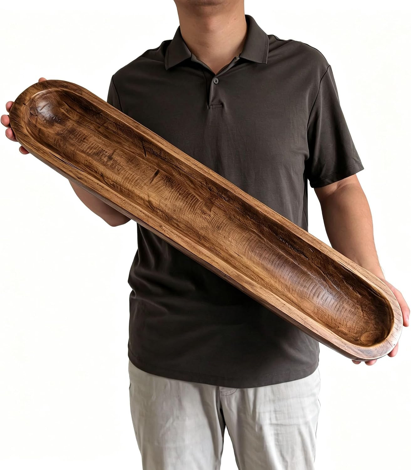 Wooden Dough Bowls Decorative (30 * 6 * 2 Inch Brown) | Amazon (US)