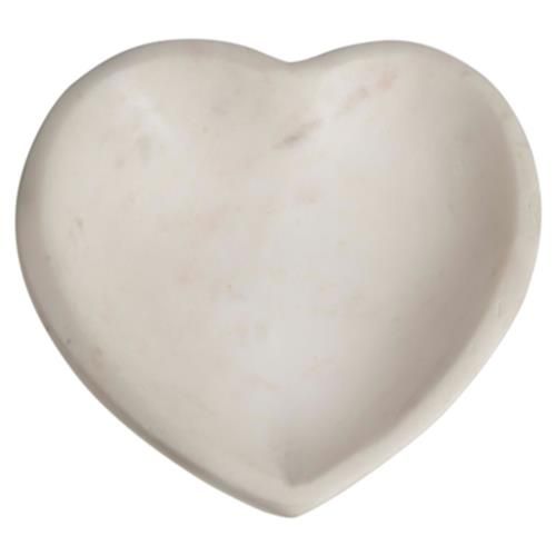 Catelyn Modern Classic White Marble Heart Bowl | Kathy Kuo Home