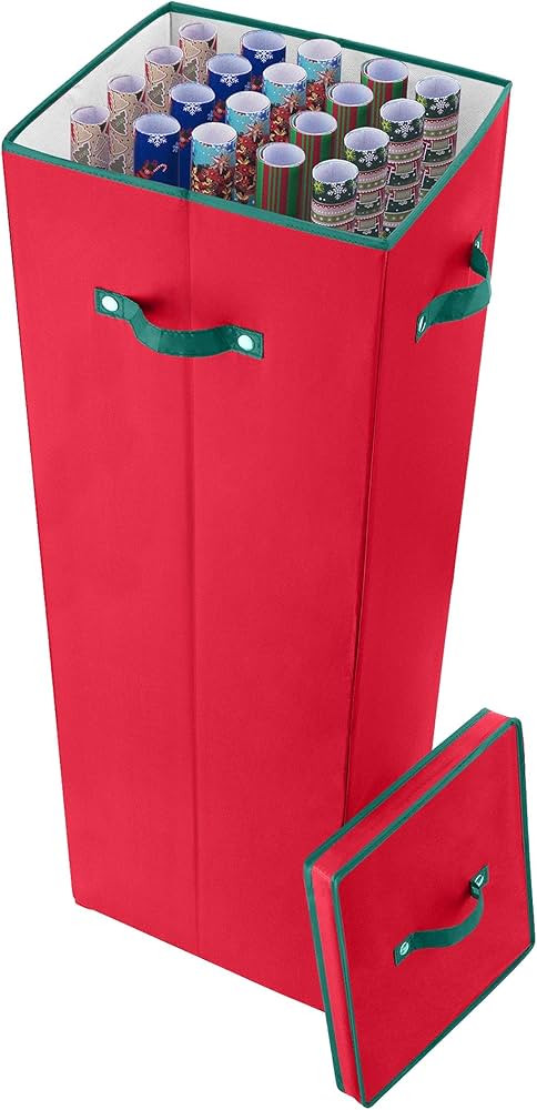 Wrapping Paper Storage Box - Holds 20 Rolls of Gift Wrap - Upright Container with Dividers - For ... | Amazon (US)