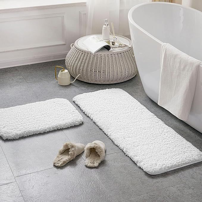 Phantoscope Bathroom Rugs - Set of 2 Non-Slip Bath Mat Ultra Soft Microfiber Plush Bath Rugs Wate... | Amazon (US)