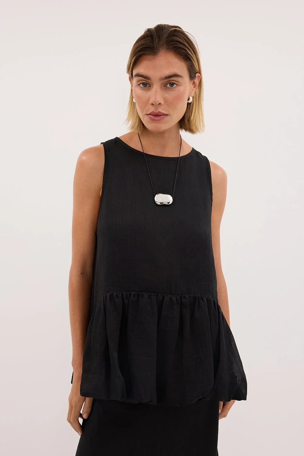 ARLO BLACK RAMIE DROP WAIST TOP | DISSH