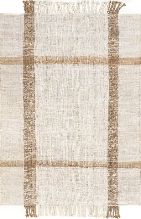 Natural Simran Rustic Jute 8' x 10' Area Rug | Rugs USA