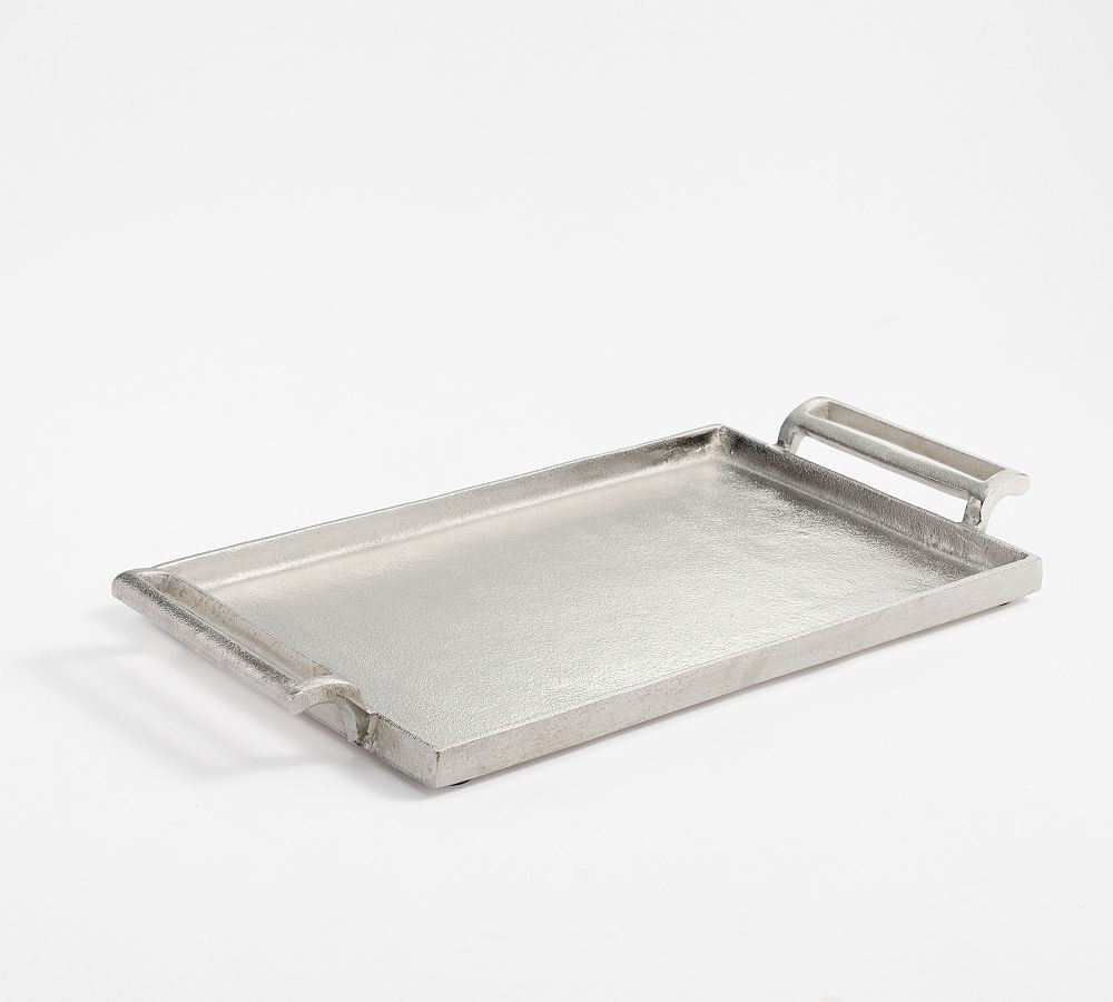 Rustic Tray Small Rectangle Silver | Pottery Barn (US)