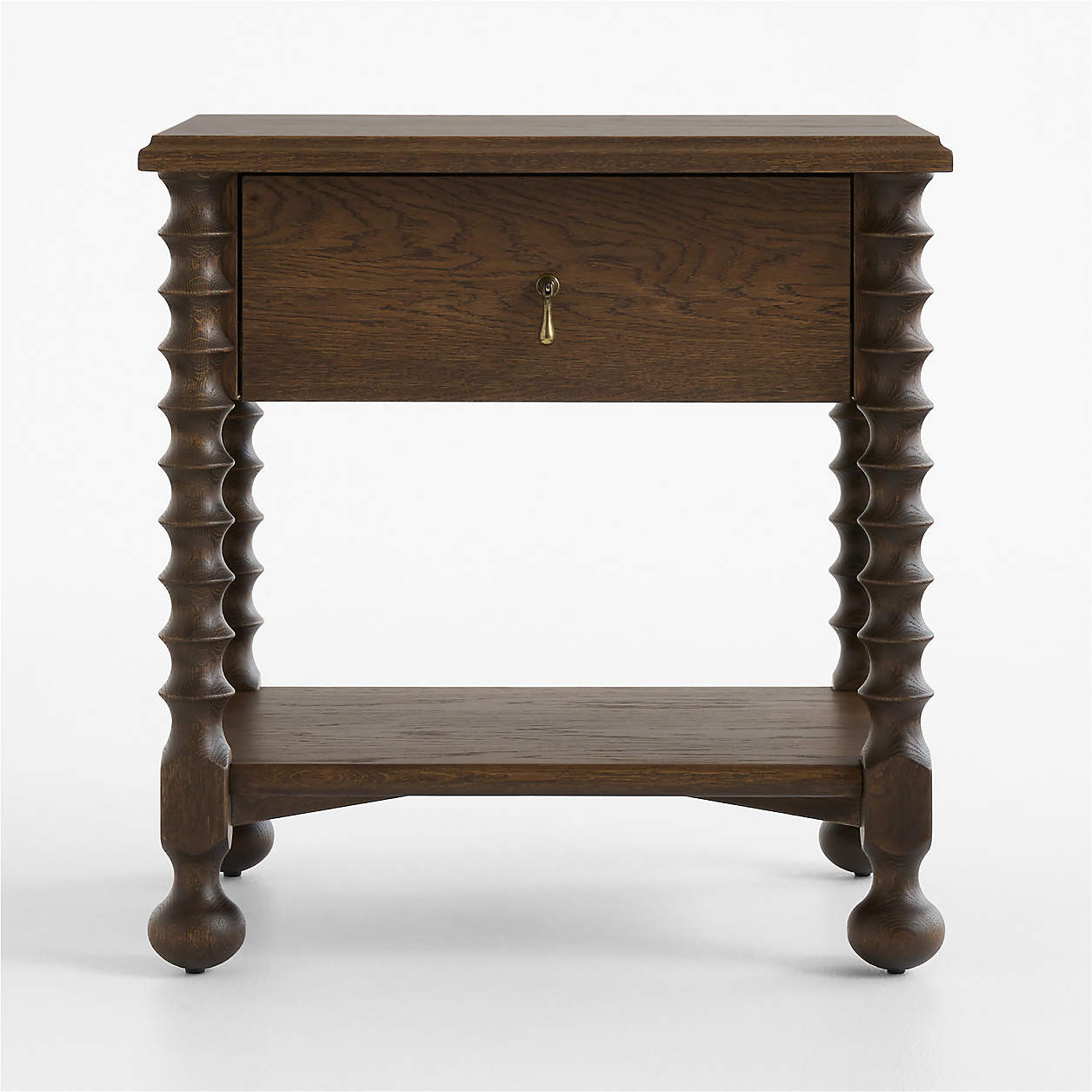 Pembroke 24" Deep Brown Oak Nightstand | Crate & Barrel | Crate & Barrel