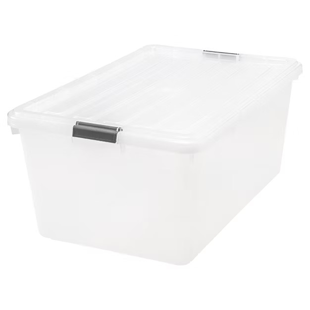 IRIS 68qt Buckle Down Plastic Storage Bin Clear | Target