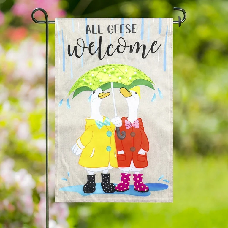 Meadow Creek 11.5" x 18" Spring Welcome Geese Outdoor Yard Flag | Walmart (US)