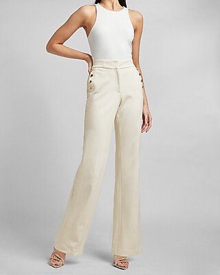 High Waisted Sailor Button Trouser Pant | Express