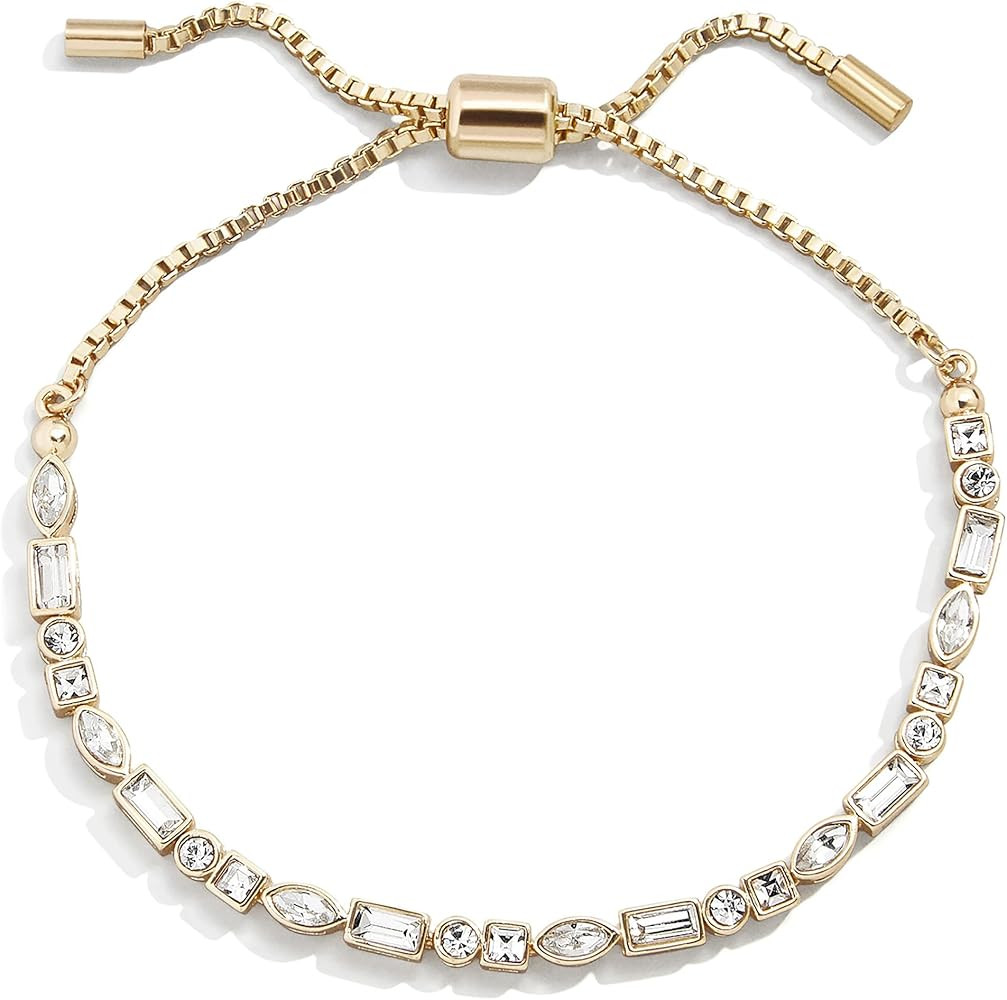 BaubleBar Kayden Pull Tie Bracelet for Women - Brass, Cubic Zirconia & Glass - Perfect Valentine'... | Amazon (US)