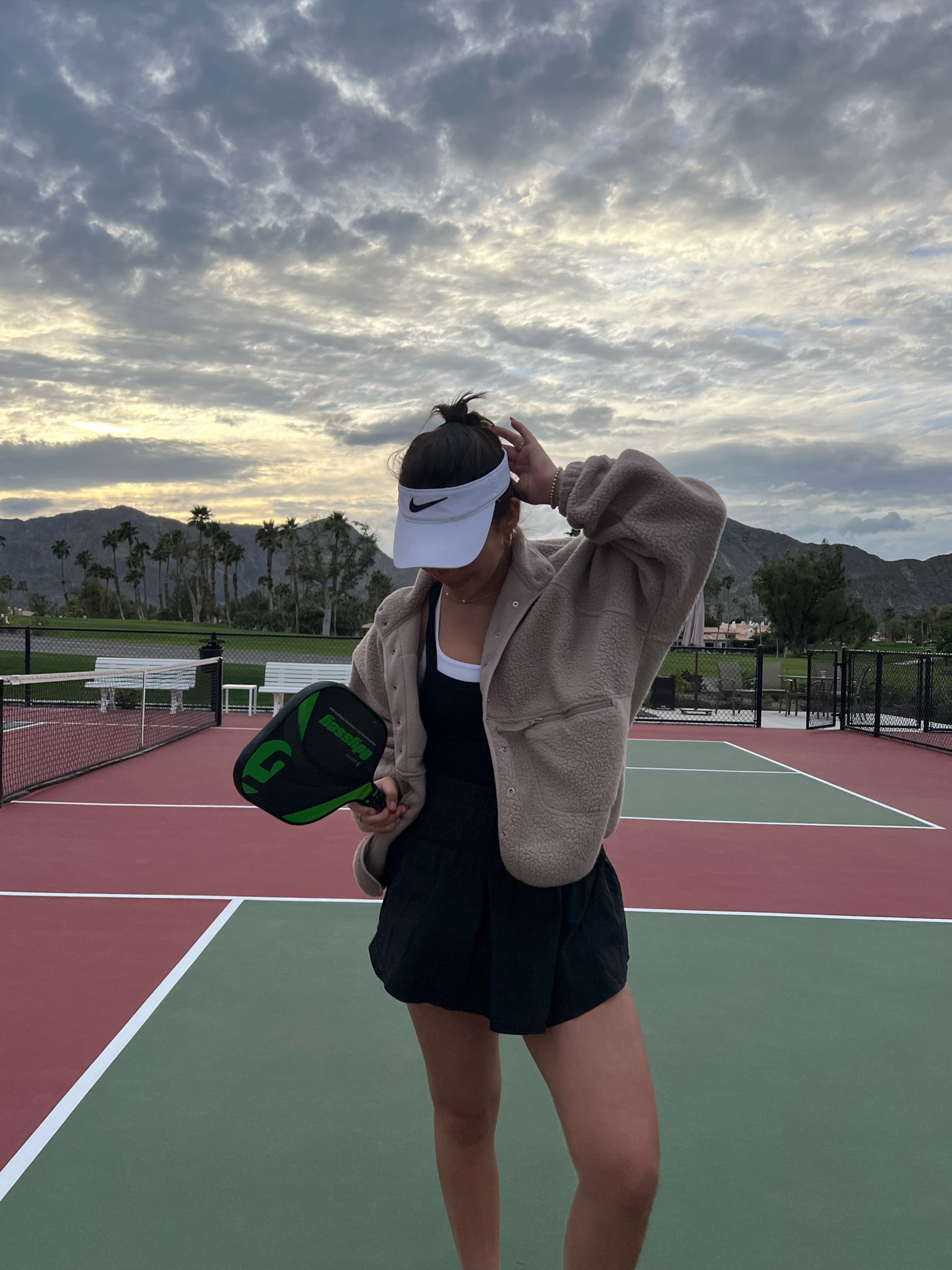 pickleball outfit 
dress: size small
sports bra: size 4
jacket: large


#LTKstyletip #LTKfindsunder100 #LTKsalealert