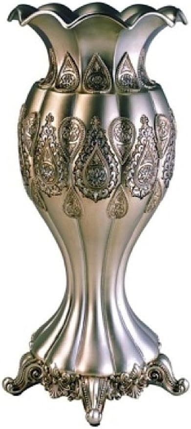 ORE International K-4199V Traditional Royal Decorative Vase, 15.75-Inch, Metallic Silver/Gold | Amazon (US)
