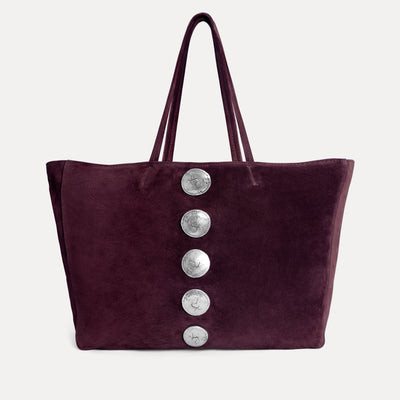 Gaia Tote Bag Plum Suede | Streets Ahead Inc