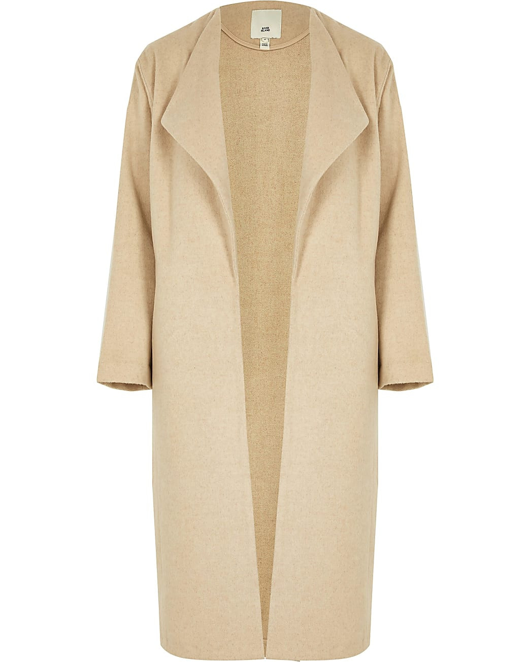 Beige longline coatigan | River Island (UK & IE)