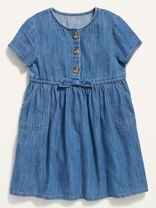 Fit & Flare Chambray Dress for Toddler Girls | Old Navy (CA)