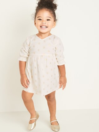 Metallic Clip-Dot 3/4-Sleeve Dress for Toddler Girls | Old Navy (US)