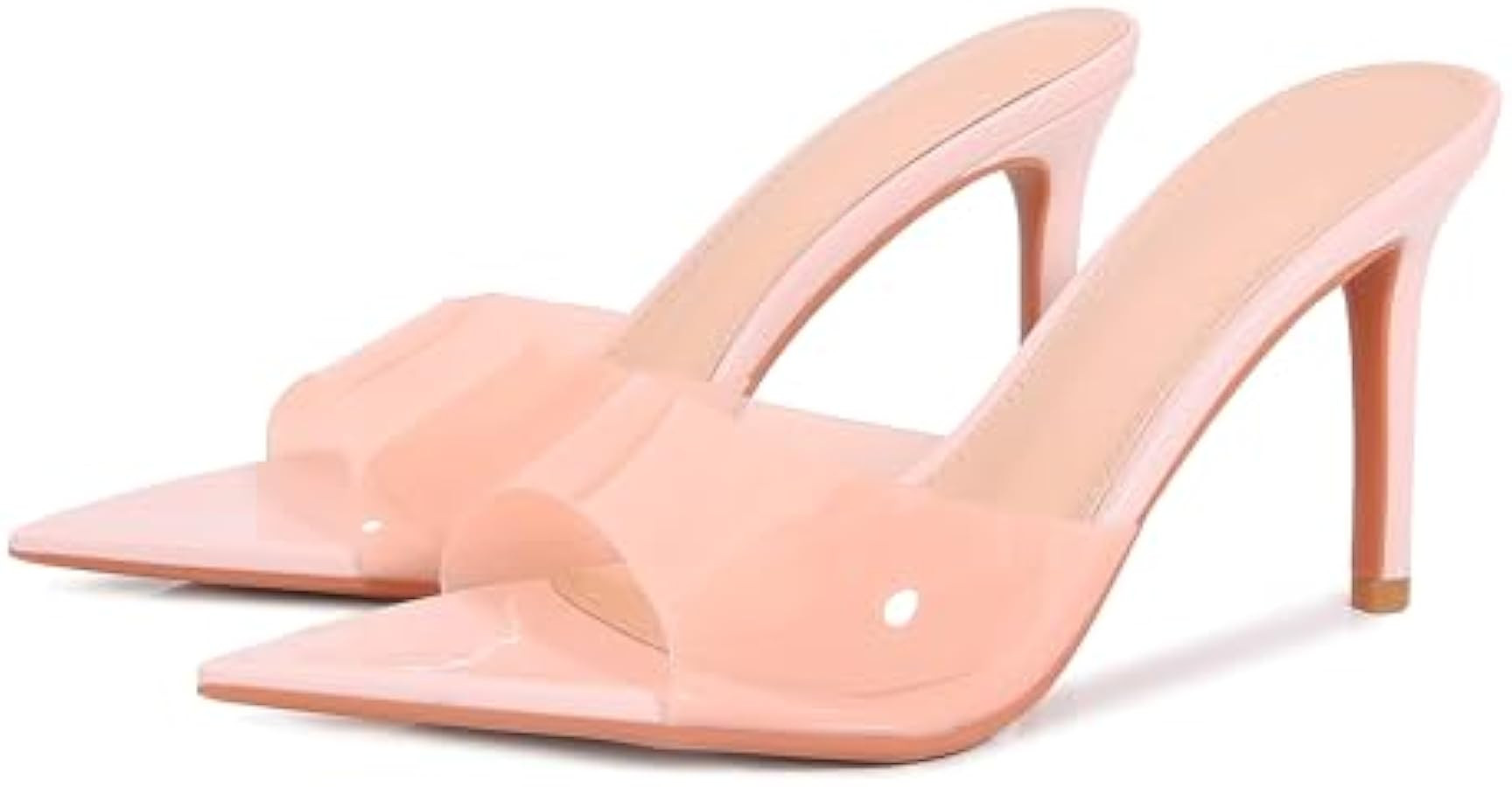 Women'S Transparent Strap Pointed Open Toe Stiletto Slide Sandals Fashion Slip On Sexy Clear High... | Amazon (US)