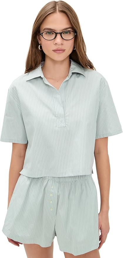 Leset Women's Yoshi Stripe Short Sleeve Polo | Amazon (US)