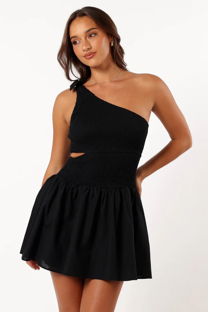 Allison One Shoulder Mini Dress - Black | Petal & Pup (US)